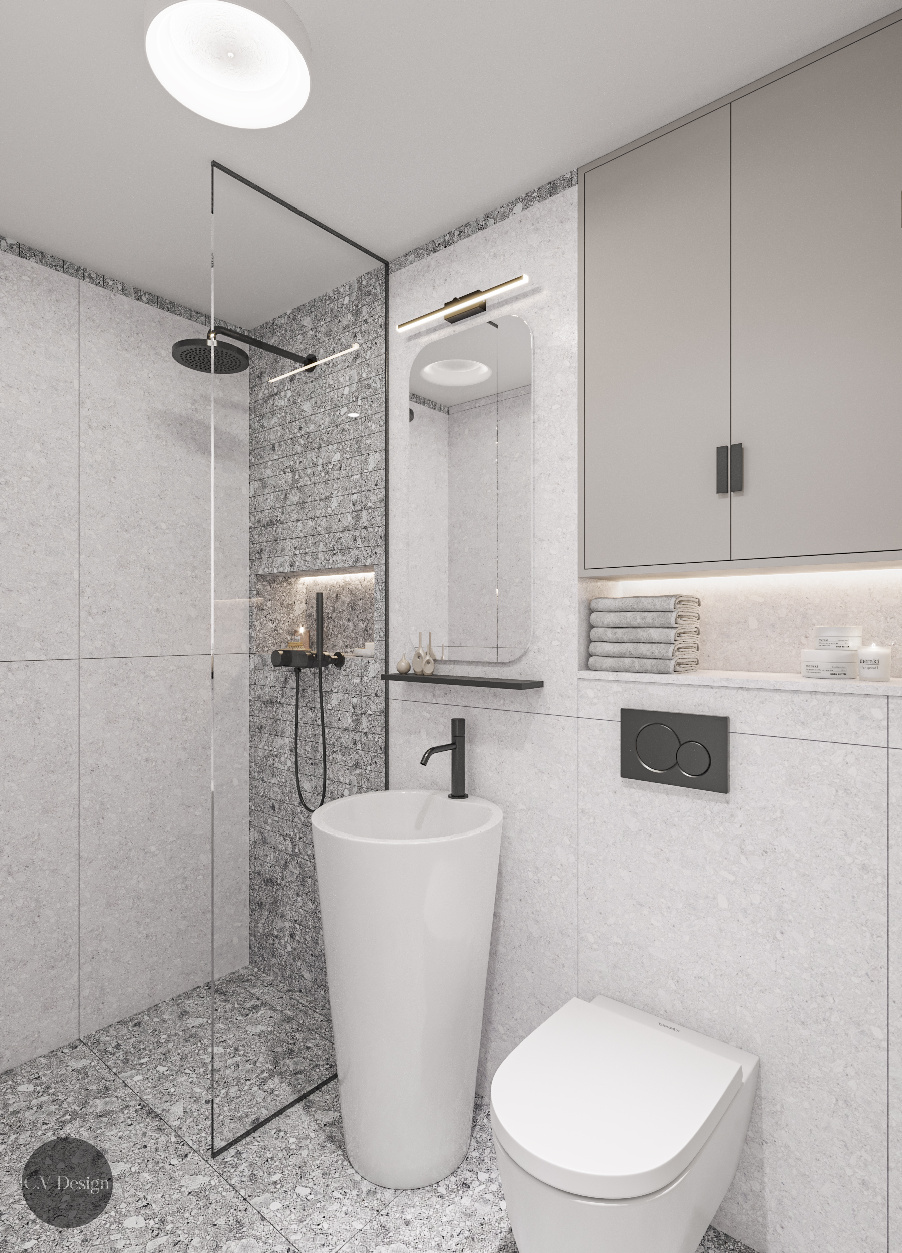 design interior baie apartament 52mp